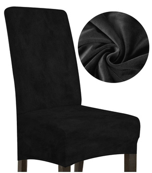 SCHONBEZUG SESSEL AUS DICKEM SCHWARZ VELOURS, GRÖSSE L, HOHE RÜCKENLEHNE 70CM