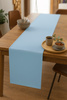 Glatter Tischläufer HELLBLAU 40x275 cm