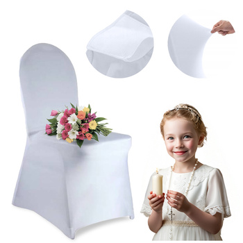 Bankett-Stuhlhussen, elastisch, premium, weiss, ohne Schlitz für die Beine