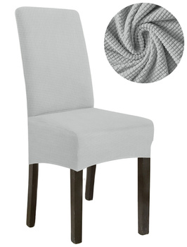 SCHONBEZUG SESSEL AUS DICKEM HELLGRAU JACQUARD, GRÖSSE L, HOHE RÜCKENLEHNE 70CM