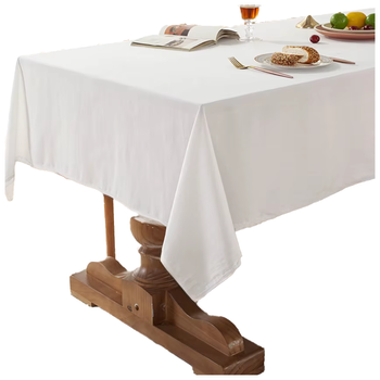 Weiße Baumwolltischdecke, rechteckig 140x140 cm