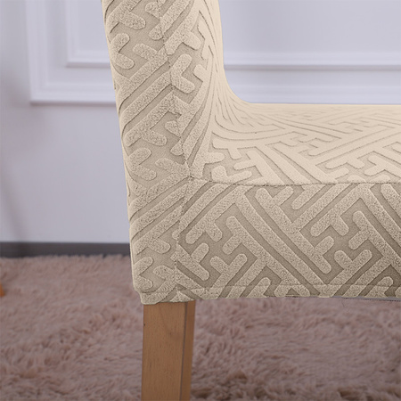 DICKER, JACQUARD PRÄGUNG MUSTER F, STUHLBEZUG ECRU