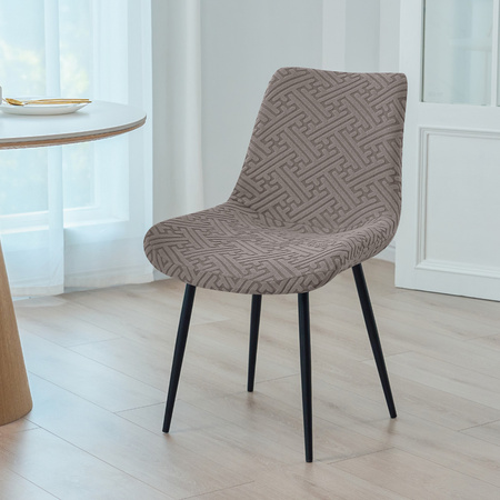 STUHLHUSSE großes SKANDINAVISCHES Schalensessel GEPRÄGTES MUSTER BEIGE